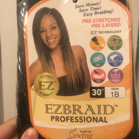 SPETRA EZ BRAID "ORIGINAL ANTIBACTERIAL BRAID HAIR” 30 inches (4 pack) color:#1B - Picture 2 of 3